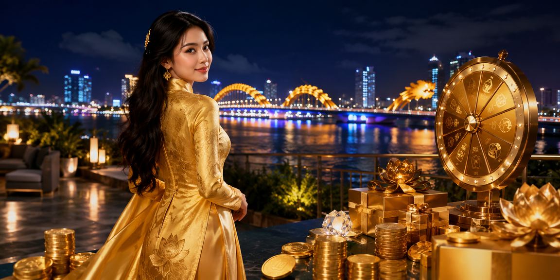 Người phụ nữ áo dài tham gia rút thăm may mắn tại Đà Nẵng